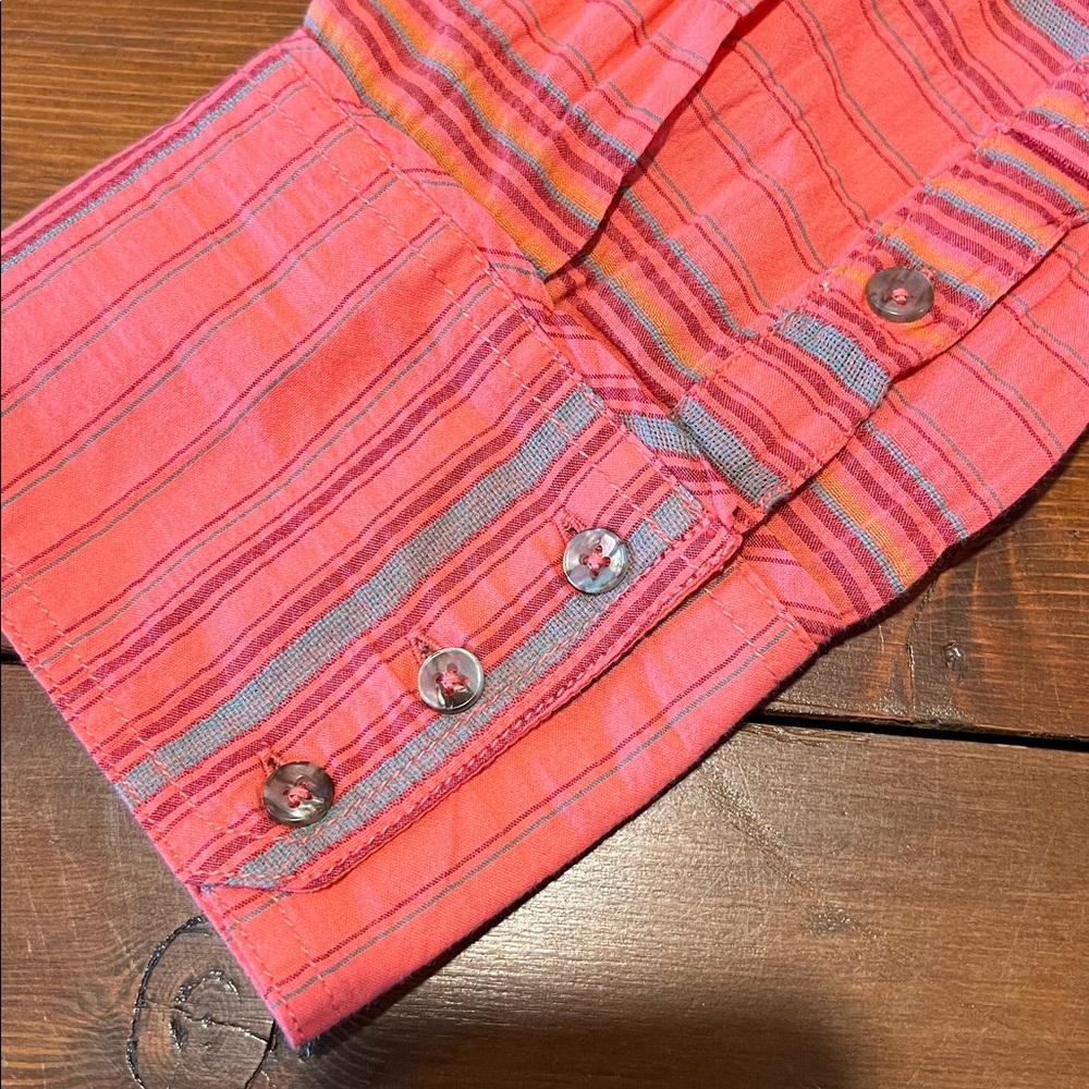 We The Free Pink Striped Button-Down Shirt - Picture 4 of 8